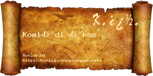 Komlódi Ákos névjegykártya