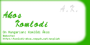 akos komlodi business card